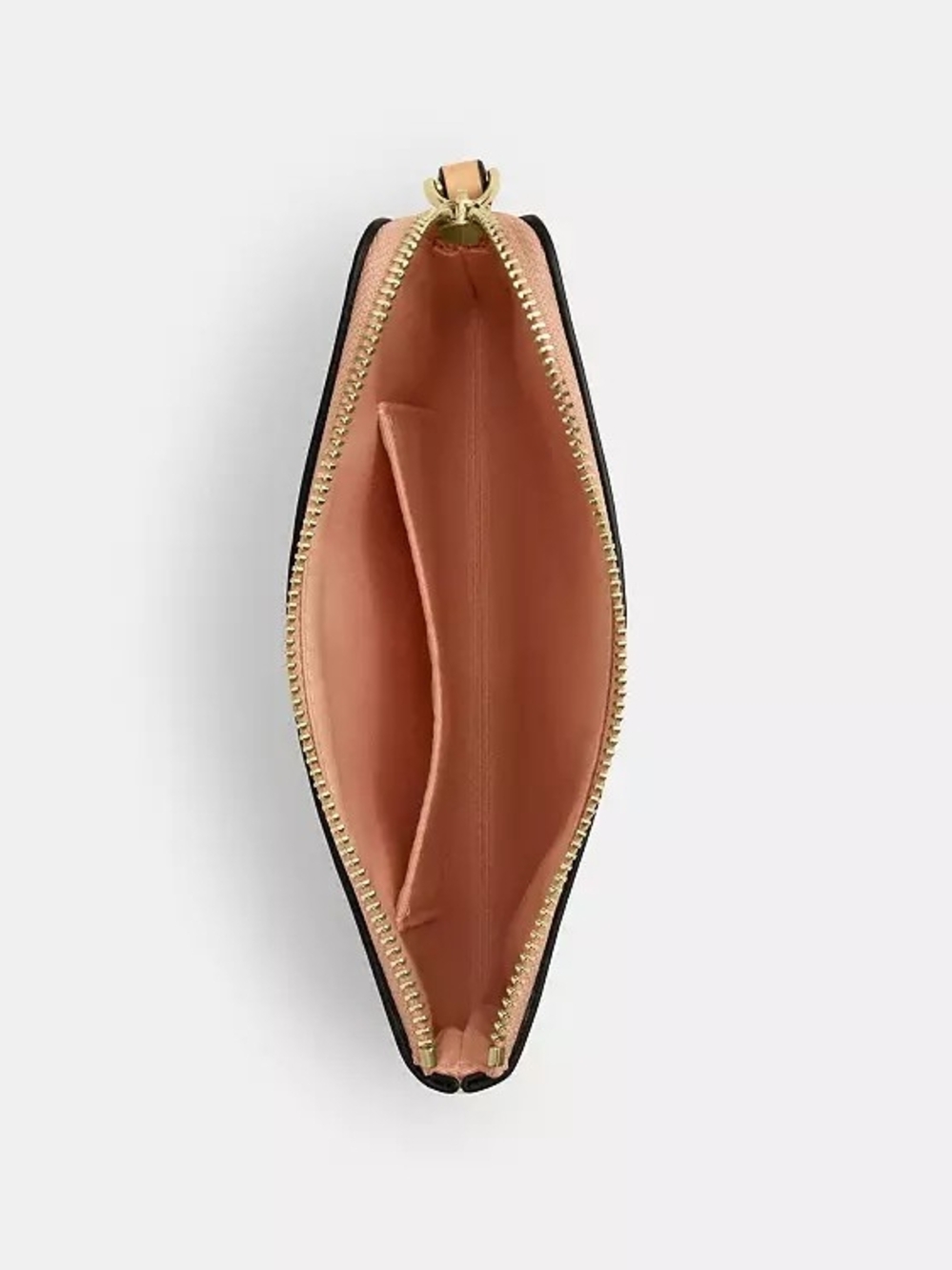 Coach Peach Embossed Leather Wristlet with Gold Hardware - Picture 3 of 4